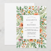 Orange Dazzling Spring Wedding Kaart (Voorkant / Achterkant)