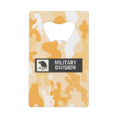 Orange Desert Camouflage Polka Dot Pattern Creditkaart Flessenopener (Voorkant)