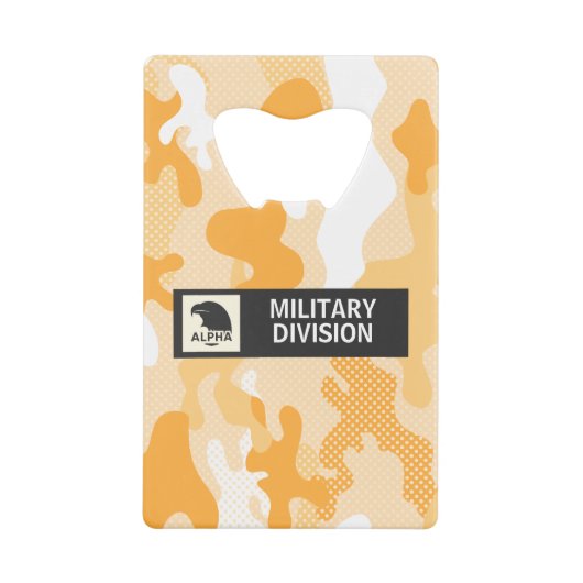 Orange Desert Camouflage Polka Dot Pattern Creditkaart Flessenopener (Voorkant)