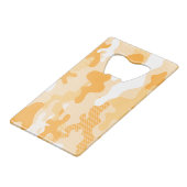 Orange Desert Camouflage Polka Dot Pattern Creditkaart Flessenopener (Achterkant Gekanteld)