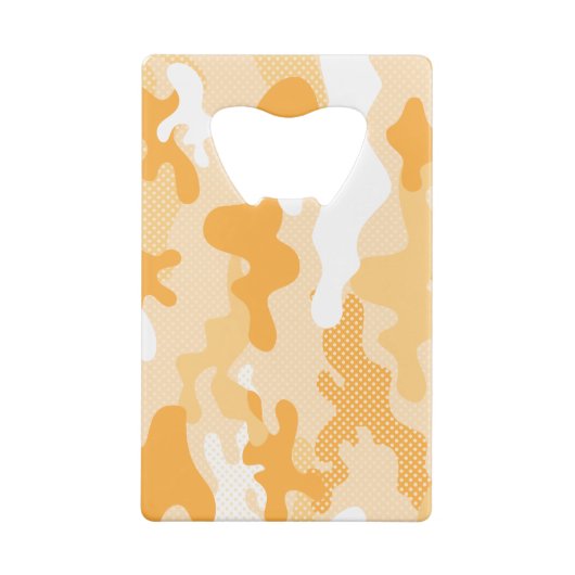 Orange Desert Camouflage Polka Dot Pattern Creditkaart Flessenopener (Achterkant)