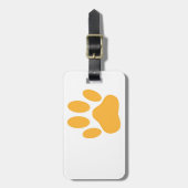 Orange Dog Pawprint Bagagelabel (Voorkant verticaal)