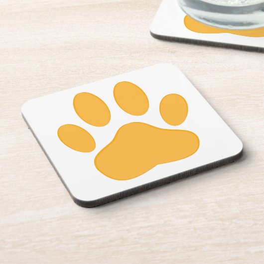 Orange Dog Pawprint Bier Onderzetter (Linkerzijde)
