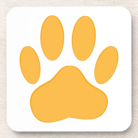 Orange Dog Pawprint Bier Onderzetter (Voorkant)