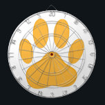 Orange Dog Pawprint Dartbord<br><div class="desc">Een tekenfilm met een hond in het Oranje.</div>