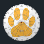 Orange Dog Pawprint Dartbord<br><div class="desc">Een tekenfilm met een hond in het Oranje.</div>