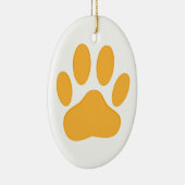 Orange Dog Pawprint Keramisch Ornament (Rechts)