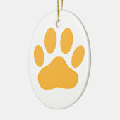 Orange Dog Pawprint Keramisch Ornament (Links)