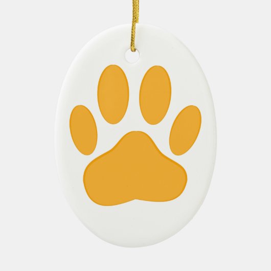 Orange Dog Pawprint Keramisch Ornament (Voorkant)