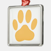 Orange Dog Pawprint Metalen Ornament (Links)