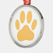 Orange Dog Pawprint Metalen Ornament (Links)