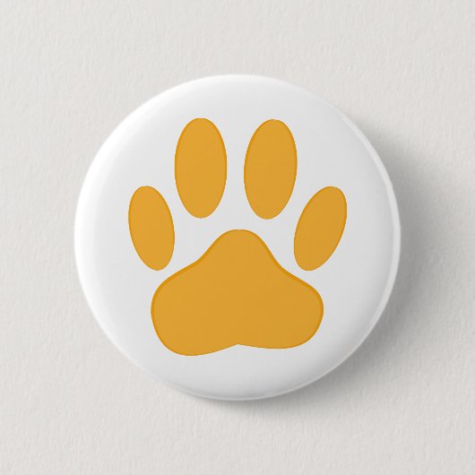 Orange Dog Pawprint Ronde Button 5,7 Cm (Voorkant)