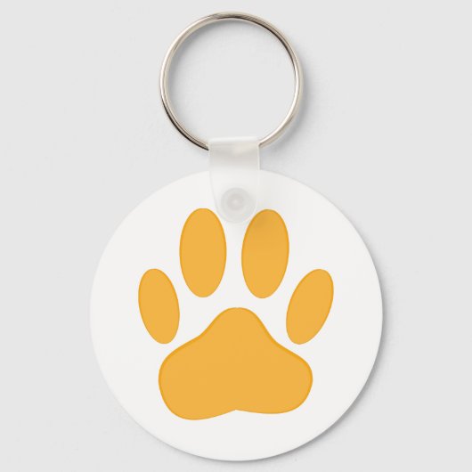 Orange Dog Pawprint Sleutelhanger (Voorkant)
