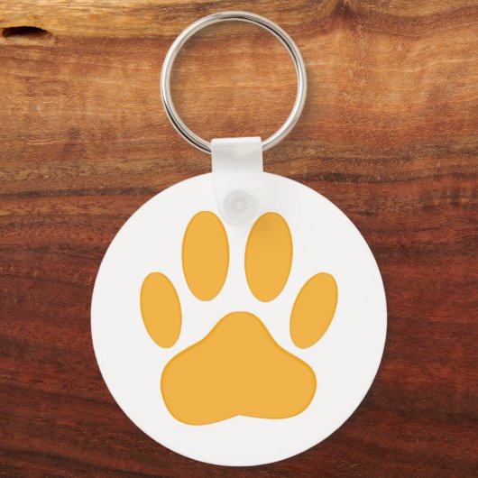 Orange Dog Pawprint Sleutelhanger (Voorkant)