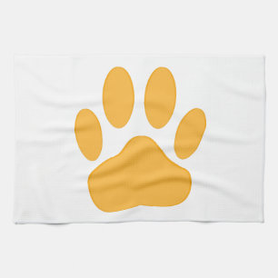 Orange Dog Pawprint Theedoek