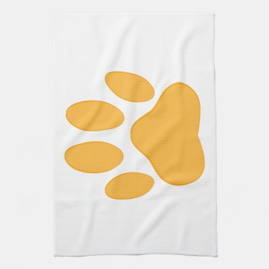 Orange Dog Pawprint Theedoek (Verticaal)