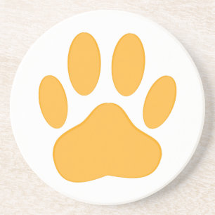 Orange Dog Pawprint Zandsteen Onderzetter