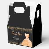 Orange Dress Faux Glitter Sweet 16 Birthday Bedankdoosjes (Geopend)