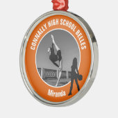Orange Drill Team Photo Dancer Christmas Metalen Ornament (Links)