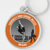 Orange Drill Team Photo High School Dancer Sleutelhanger (Voorkant)