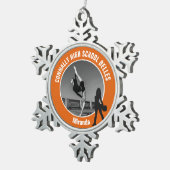 Orange Drill Team Photo High School Dancer Tin Sneeuwvlok Ornament (Rechts)