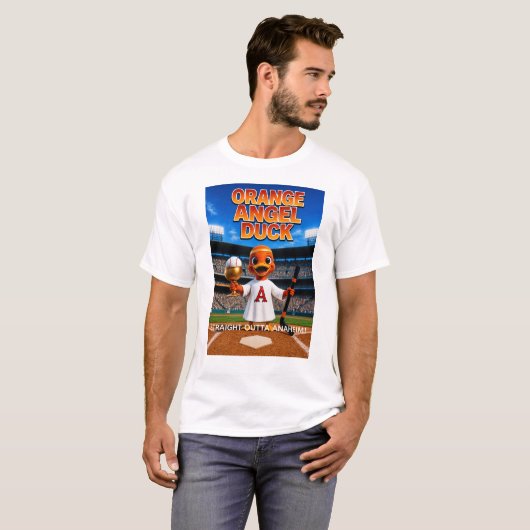 ORANGE ENGEL EEND Heren Basic T-Shirt (Voorkant volledig)