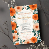 Orange Floral Bride To Be Party Invite Kaart