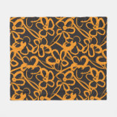 Orange Floral brush strokes seamless pattern backg Fleece Deken (Voorkant (Horizontaal))