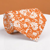 Orange Floral Pattern Custom Necktie Stropdas