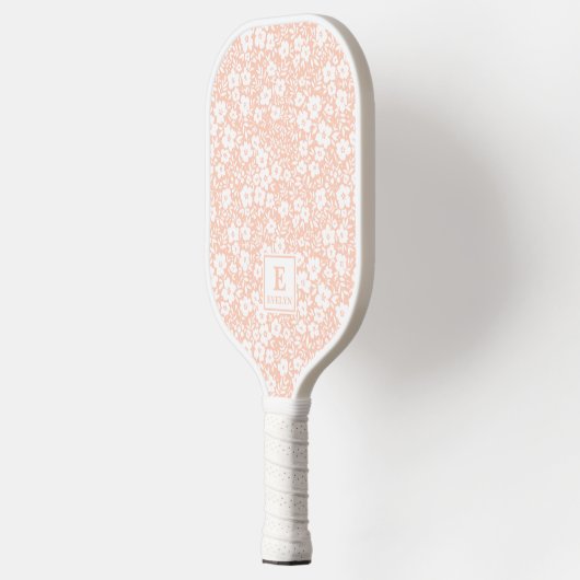 Orange Floral Pickleball Paddle Monogram (Links)