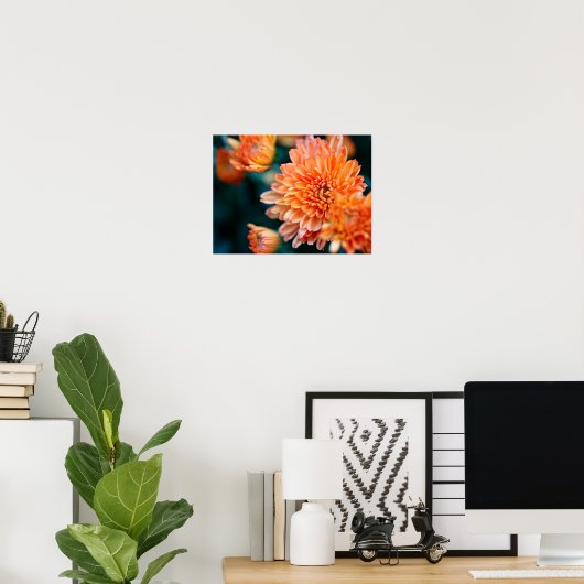 orange floral poster (Thuiskantoor)