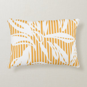 Orange Floral seamless pattern with striped backgr Accent Kussen