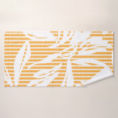 Orange Floral seamless pattern with striped backgr Badhanddoek (Badhanddoek)