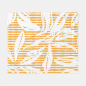 Orange Floral seamless pattern with striped backgr Fleece Deken (Voorkant (Horizontaal))