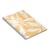 Orange Floral seamless pattern with striped backgr Notitieboek (Rechterzijde)