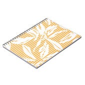 Orange Floral seamless pattern with striped backgr Notitieboek (Linkerzijde)