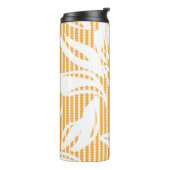 Orange Floral seamless pattern with striped backgr Thermosbeker (Gedraaid links)