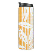Orange Floral seamless pattern with striped backgr Thermosbeker (Geroteerd rechts)