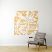 Orange Floral seamless pattern with striped backgr Wandkleed (In Situ (horizontaal))