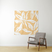 Orange Floral seamless pattern with striped backgr Wandkleed (In situ)