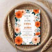 Orange Floral  Wedding Invitation Acryl Uitnodigingen
