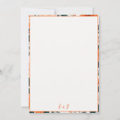 Orange Floral Wedding Invitation Save The Date (Achterkant)