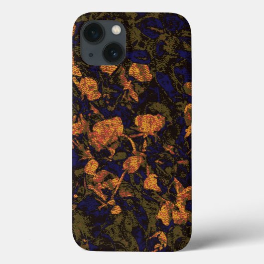 Orange flower against leaf pattercamouflage Case-Mate iPhone case (Achterkant)