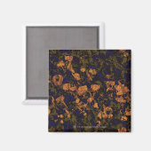 Orange flower against leaf pattercamouflage magneet (Voorkant / Achterkant)