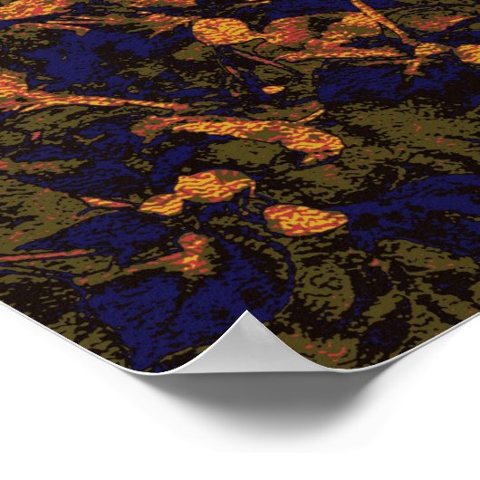 Orange flower against leaf pattercamouflage poster (Hoek)