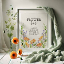 Orange Flower Bar Sign