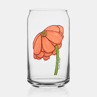 Orange Flower Blikvorm Glas