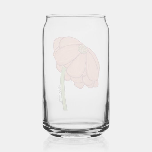 Orange Flower Blikvorm Glas (Achterkant)