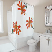 Orange flower by Lydia's Art Sangria Douchegordijn (In situ)