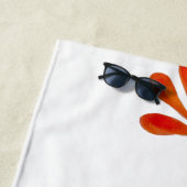 Orange flower by Lydia's Art Sangria Strandlaken (In situ)